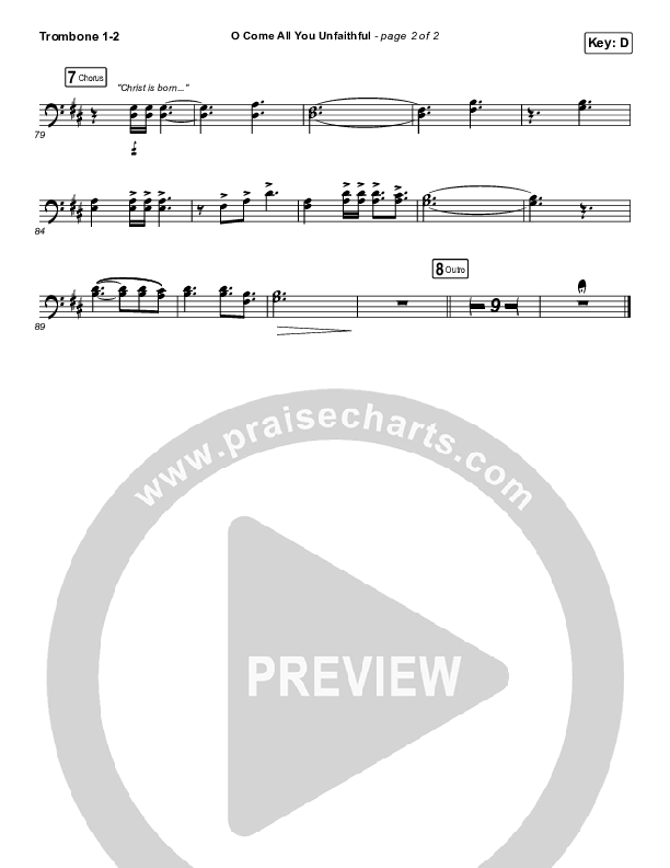 O Come All You Unfaithful Trombone 1/2 (Sovereign Grace)