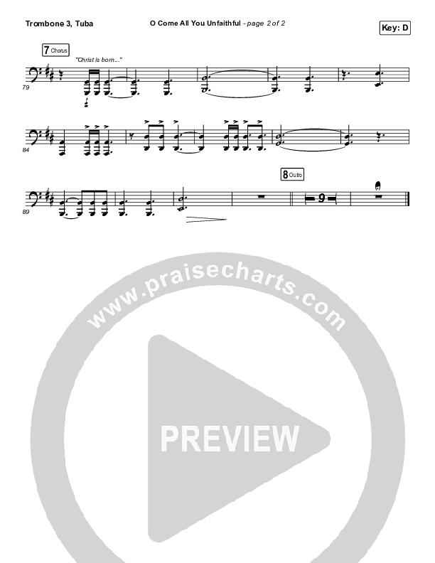 O Come All You Unfaithful Trombone 3/Tuba (Sovereign Grace)