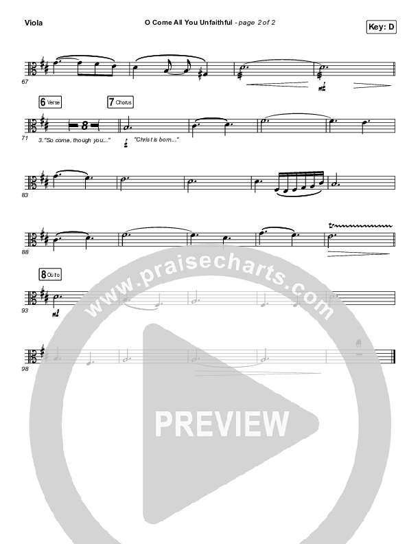 O Come All You Unfaithful Viola (Sovereign Grace)