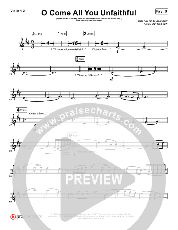 O Come All You Unfaithful Violin 1/2 (Sovereign Grace)