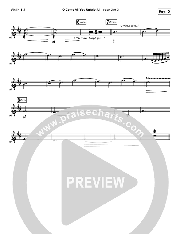 O Come All You Unfaithful Violin 1/2 (Sovereign Grace)