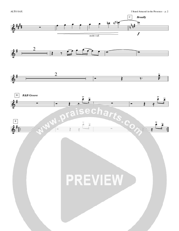 I Stand Amazed In The Presence Alto Sax (Todd Billingsley)