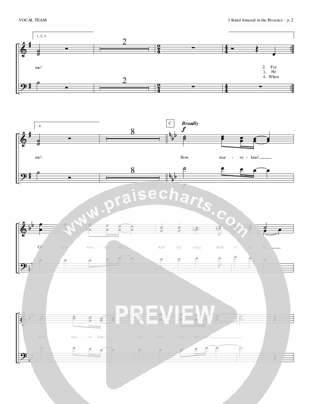 I Stand Amazed In The Presence Choir Sheet (Todd Billingsley)