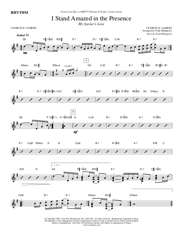 I Stand Amazed In The Presence Sheet Music PDF (Todd Billingsley