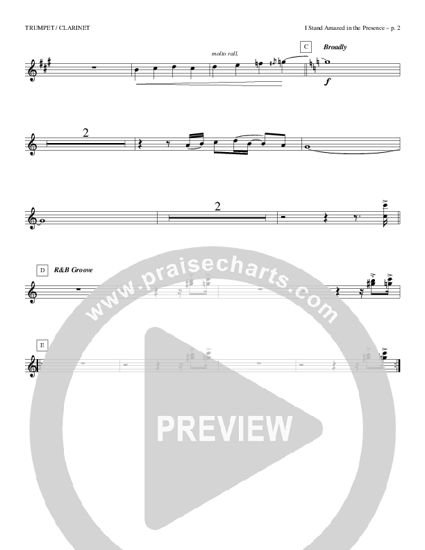 I Stand Amazed In The Presence Trumpet (Todd Billingsley)