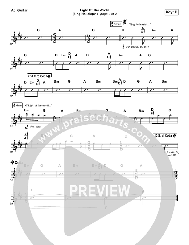 Light Of The World (Sing Hallelujah) Acoustic Guitar (We The Kingdom)