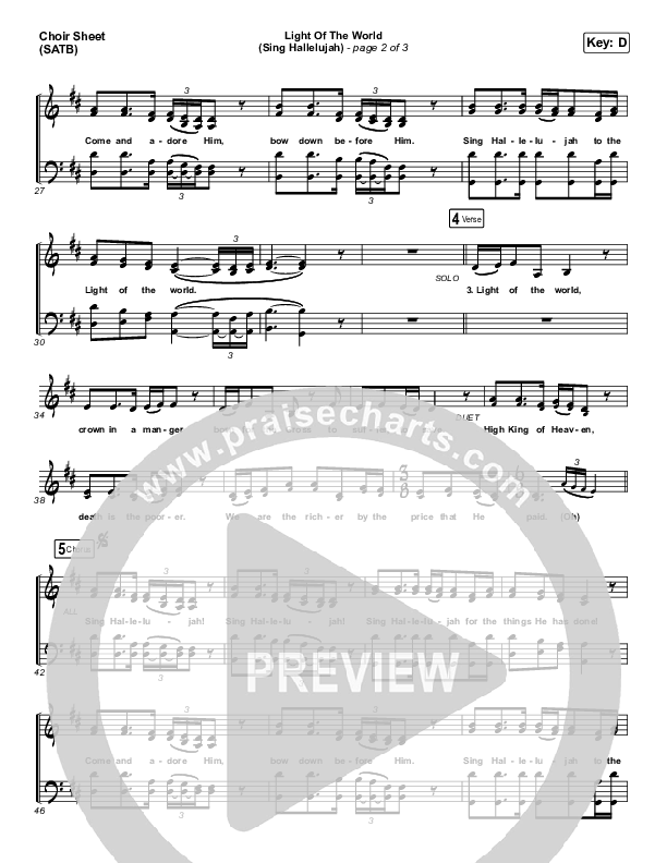 Light Of The World (Sing Hallelujah) Choir Vocals (SATB) (We The Kingdom)
