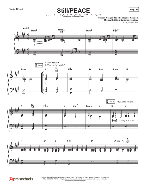 Still / PEACE Piano Sheet (Hillsong Worship / Benjamin William Hastings / Hannah Hobbs)