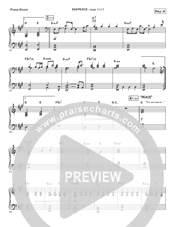 Still / PEACE Piano Sheet (Hillsong Worship / Benjamin William Hastings / Hannah Hobbs)