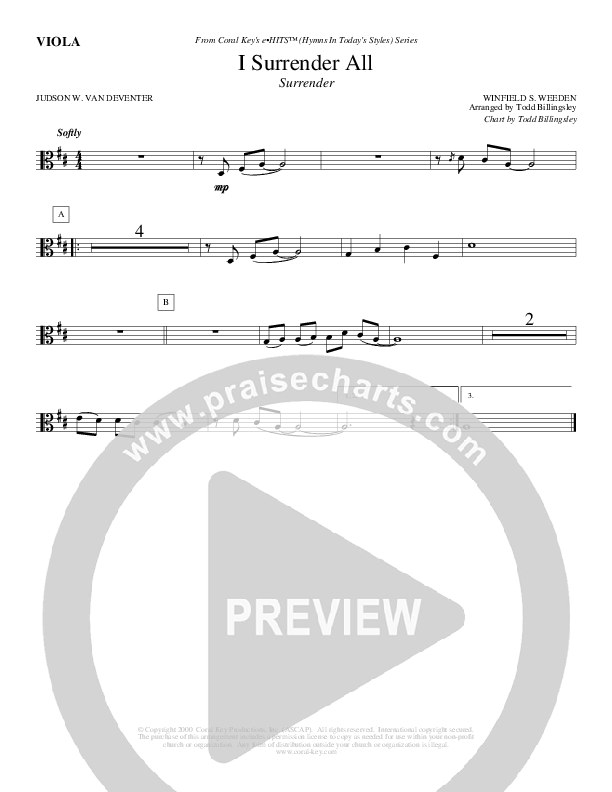 I Surrender All Viola (Todd Billingsley)