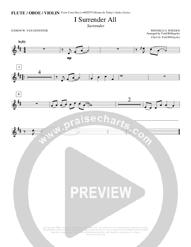 I Surrender All Violins (Todd Billingsley)