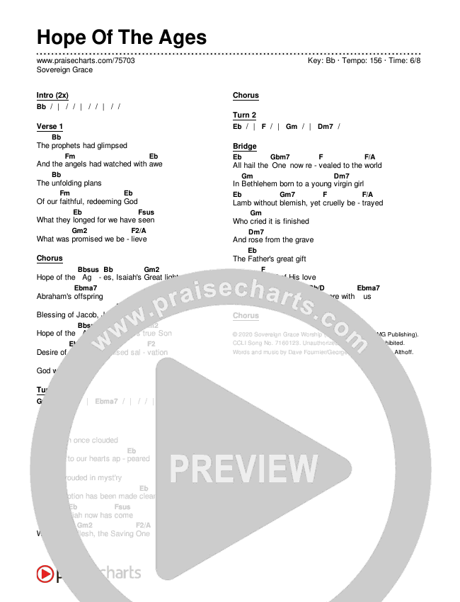 Hope Of The Ages Chords & Lyrics (Sovereign Grace)