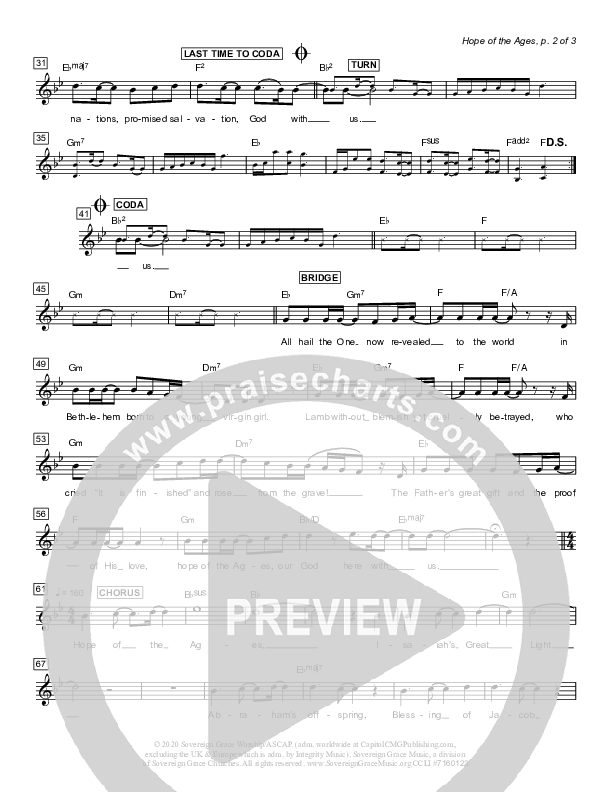 Hope Of The Ages Lead Sheet (Sovereign Grace)