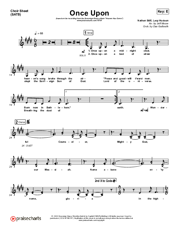 Once Upon Choir Vocals (SATB) (Sovereign Grace)