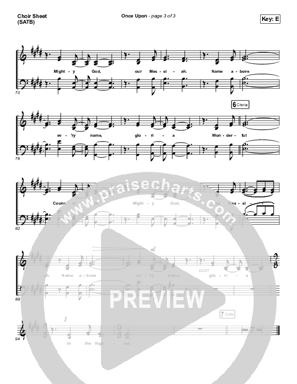 Once Upon Choir Sheet (SATB) (Sovereign Grace)
