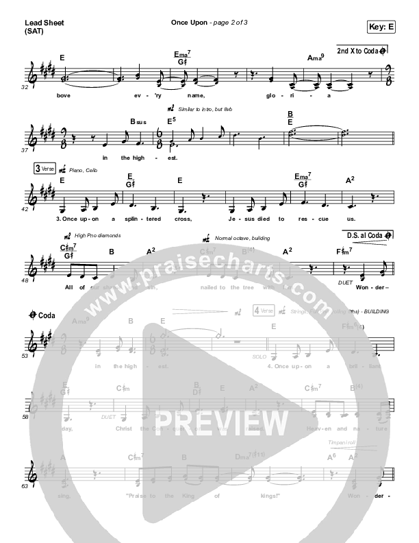 Once Upon Lead Sheet (SAT) (Sovereign Grace)