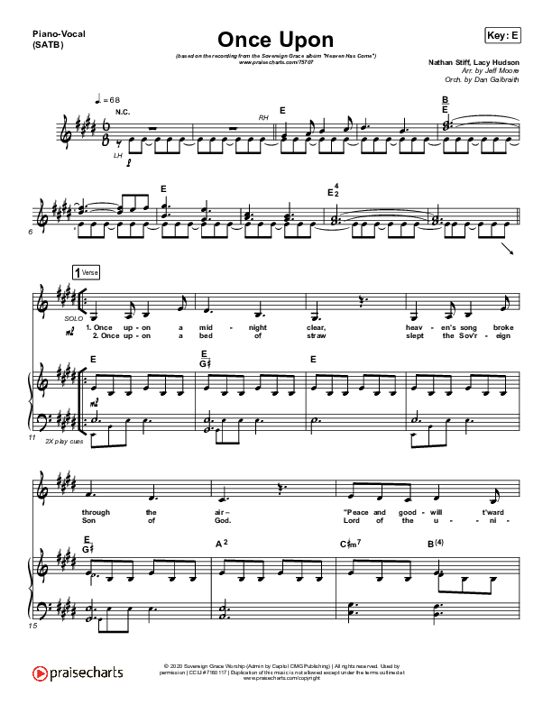 Once Upon Piano/Vocal (SATB) (Sovereign Grace)