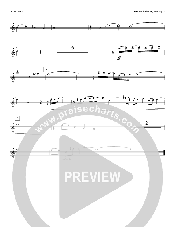 It Is Well With My Soul Alto Sax (Todd Billingsley)