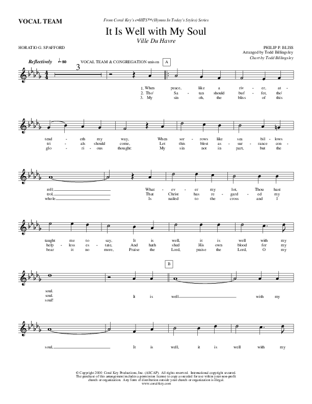 It Is Well With My Soul Choir Sheet (Todd Billingsley)