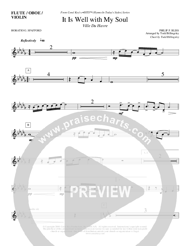 It Is Well With My Soul Flute/Oboe (Todd Billingsley)