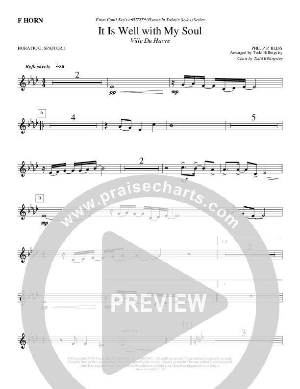 It Is Well With My Soul French Horn (Todd Billingsley)