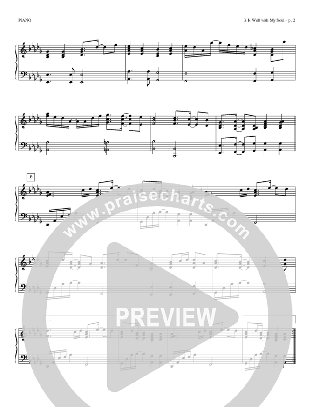 It Is Well With My Soul Piano Sheet (Todd Billingsley)