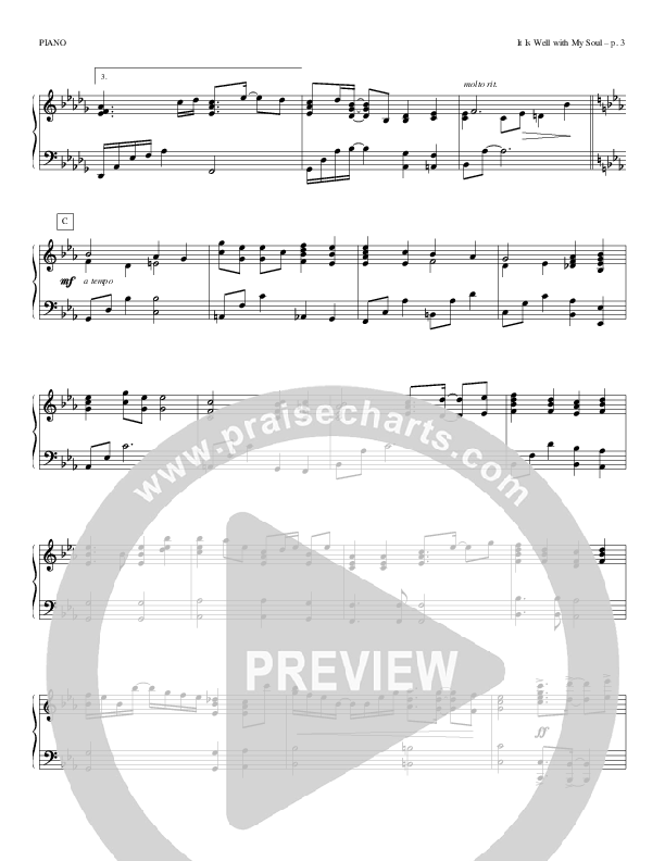 It Is Well With My Soul Piano Sheet (Todd Billingsley)