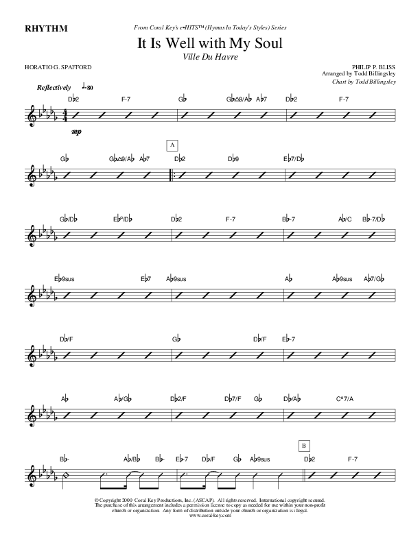 It Is Well With My Soul Rhythm Chart (Todd Billingsley)