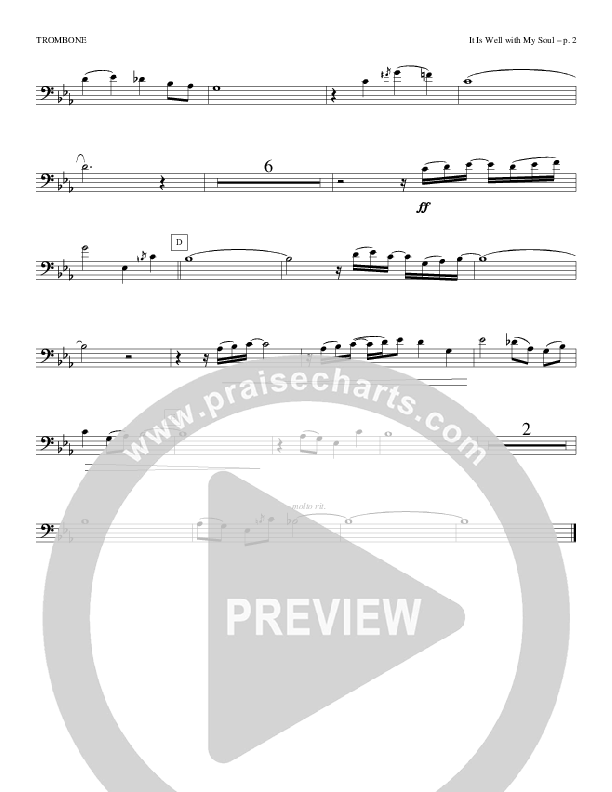 It Is Well With My Soul Trombone (Todd Billingsley)