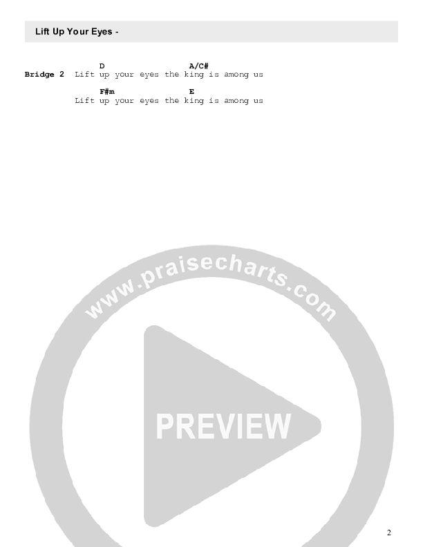Lift Up Your Eyes Chord Chart (Celebration Worship)