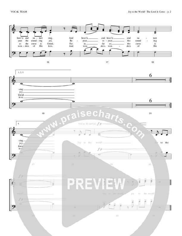 Joy To The World The Lord Is Come Choir Sheet (Todd Billingsley)