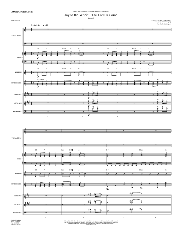 Joy To The World The Lord Is Come Orchestration (Todd Billingsley)