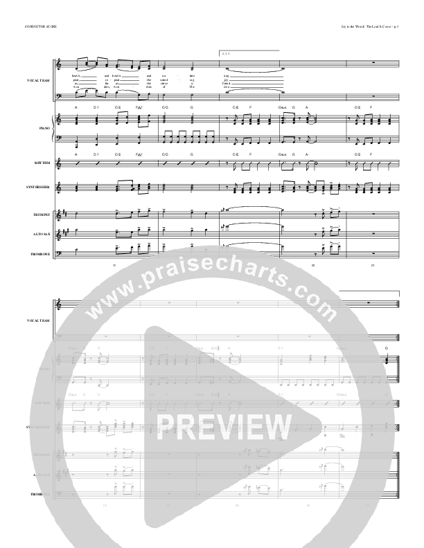 Joy To The World The Lord Is Come Conductor's Score (Todd Billingsley)