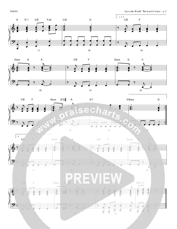Joy To The World The Lord Is Come Piano Sheet (Todd Billingsley)
