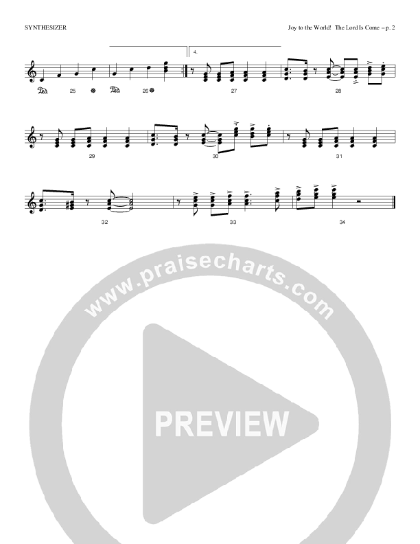 Joy To The World The Lord Is Come Synth (Todd Billingsley)