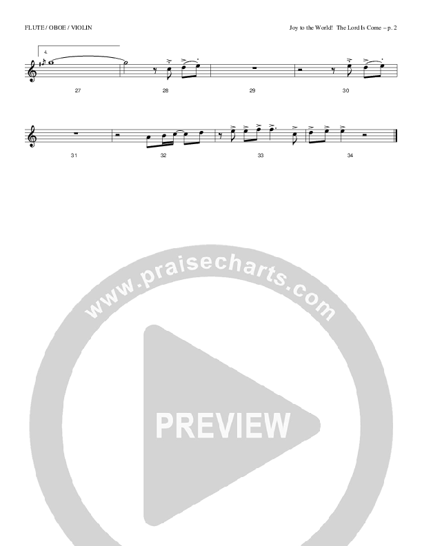 Joy To The World The Lord Is Come Violins (Todd Billingsley)