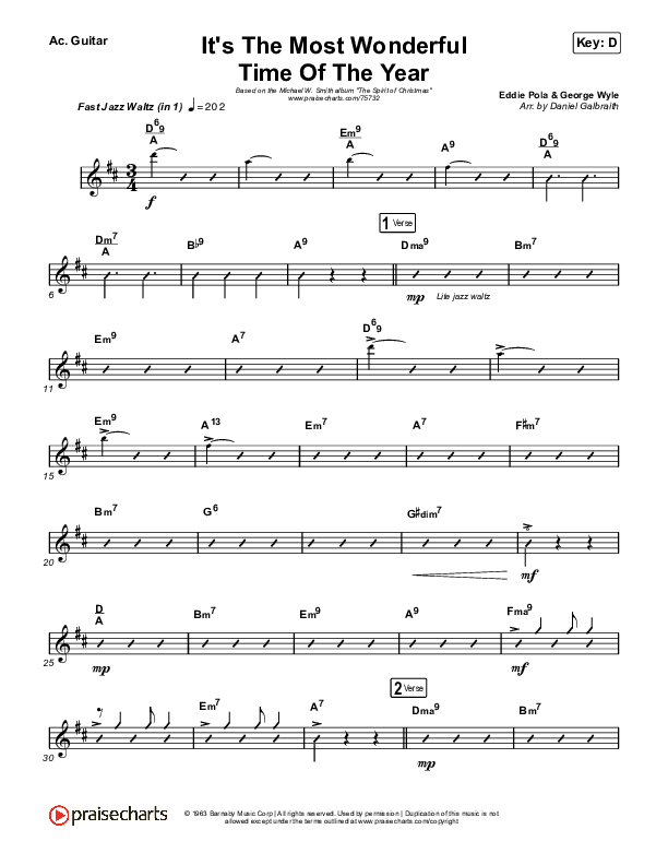 It's The Most Wonderful Time Of The Year Acoustic Guitar (Michael W. Smith)