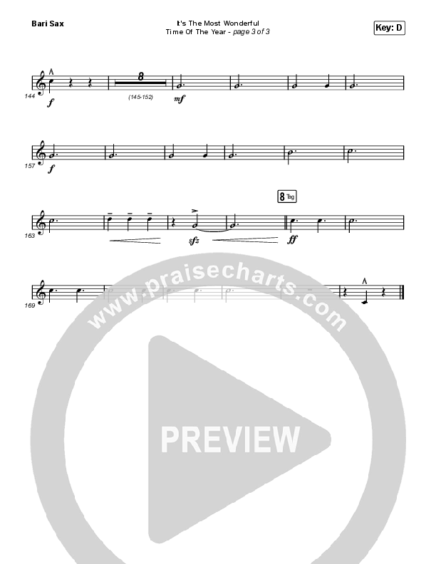 It's The Most Wonderful Time Of The Year Bari Sax (Michael W. Smith)