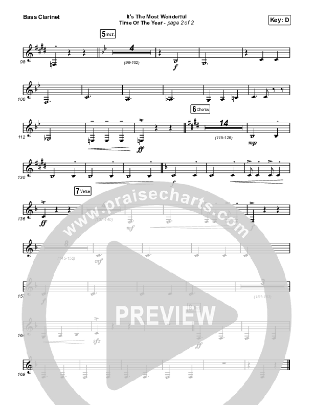 It's The Most Wonderful Time Of The Year Bass Clarinet (Michael W. Smith)