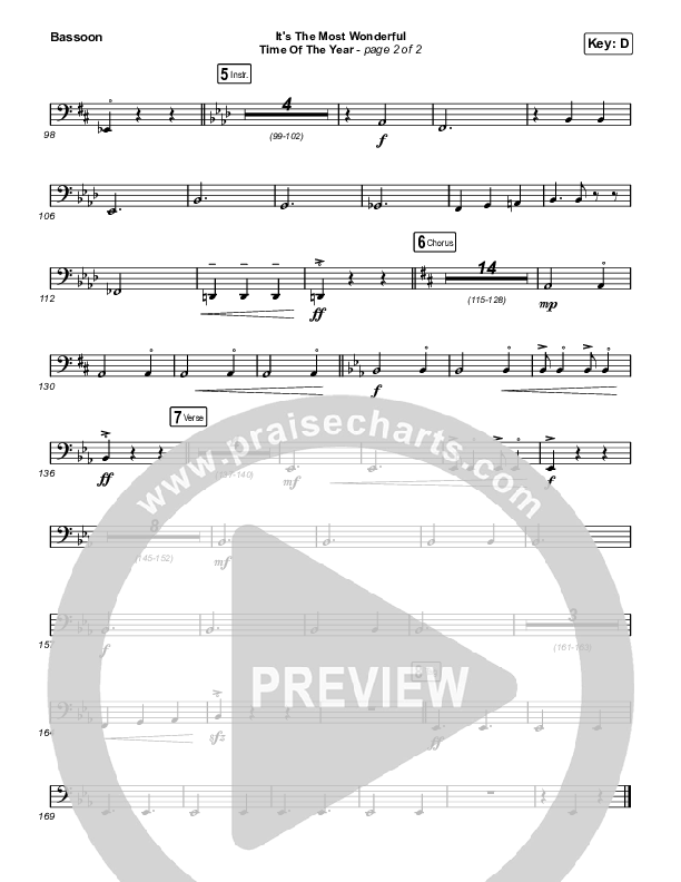 It's The Most Wonderful Time Of The Year Bassoon (Michael W. Smith)