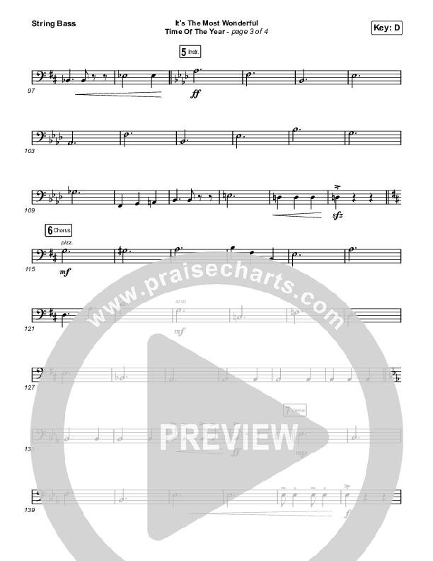 It's The Most Wonderful Time Of The Year Double Bass (Michael W. Smith)