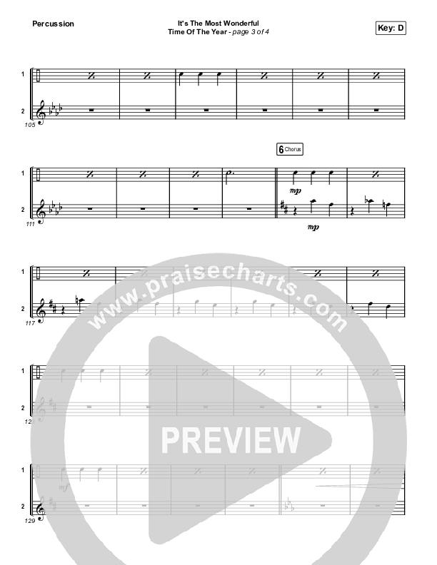 It's The Most Wonderful Time Of The Year Percussion (Michael W. Smith)