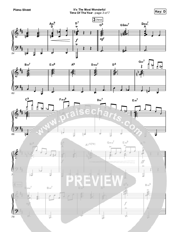 It's The Most Wonderful Time Of The Year Piano Sheet (Michael W. Smith)