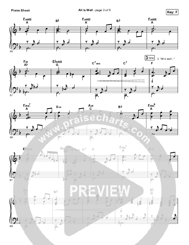All Is Well Piano Sheet (Michael W. Smith / Carrie Underwood)