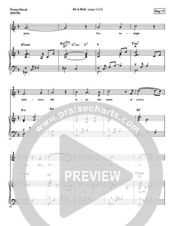 All Is Well Piano/Vocal (SATB) (Michael W. Smith / Carrie Underwood)