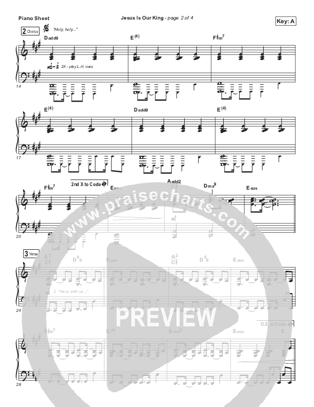 Jesus Is Our King Piano Sheet (Cross Point Music)