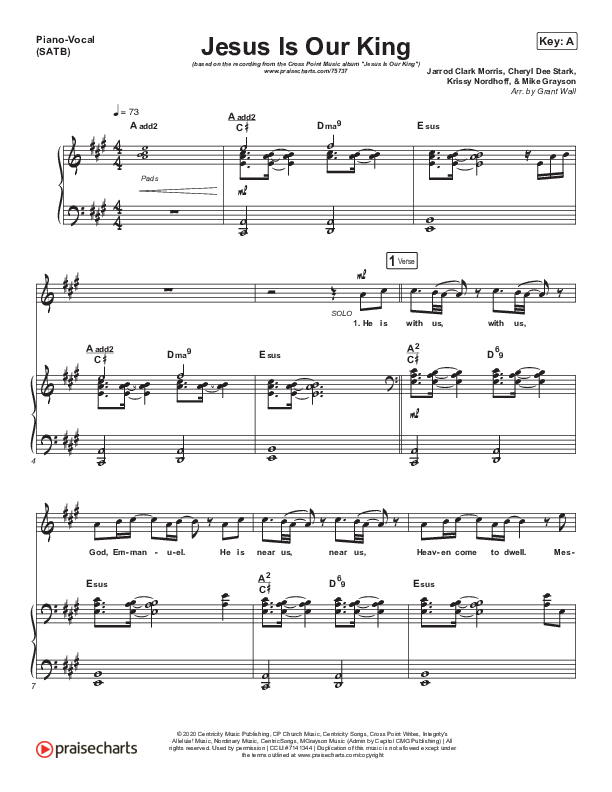 Jesus Is Our King Piano/Vocal (SATB) (Cross Point Music)