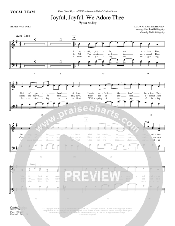 Joyful Joyful We Adore Thee Choir Sheet (Todd Billingsley)