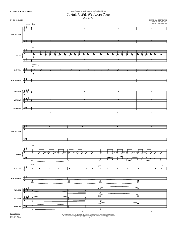 Joyful Joyful We Adore Thee Conductor's Score (Todd Billingsley)