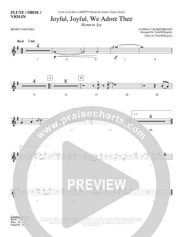 Joyful Joyful We Adore Thee Flute/Oboe (Todd Billingsley)